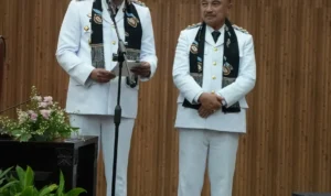 Image Credit Specials - Mayor Dr. H. Tri Adhianto Tjahyono and Deputy Mayor Dr. H. Abdul Harris Bobihoe delivering their first official speech after being sworn in.