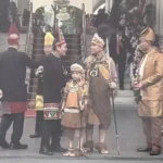 Image Credit Special/Beritasatu - Vice President-elect Gibran Rakabuming Raka and his son Jan Ethes wore traditional Papuan clothing to witness the commemoration of the proclamation moments in the context of the 79th Anniversary of the Republic of Indonesia.