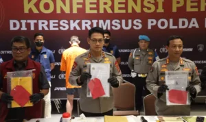 Image Credit Bali Regional Police - The Bali Police held a press conference on the illegal land conversion case involving a German national identified as AF, on Jan. 28, 2025.