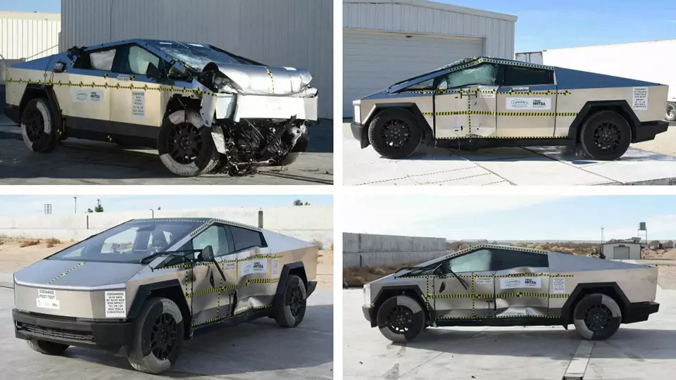 Image Credit Carscoops - Tesla Cybertruck won the 5-star crash test rating from NHTSA.