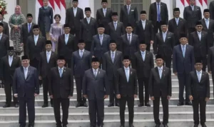 Ministers in the Red and White Cabinet of Prabowo and Gibran's government. (AP/Achmad Ibrahim)