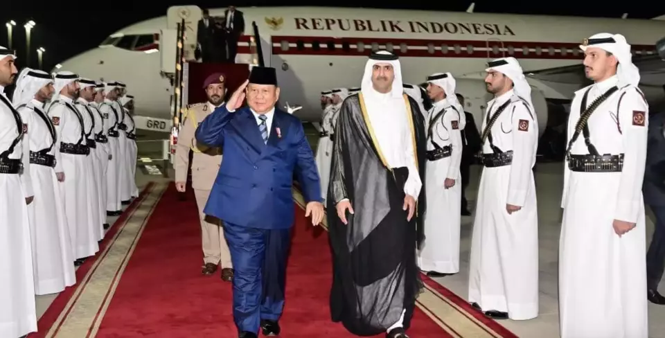Image Credit Presidential Secretariat Press Bureau - President Prabowo Subianto upon arrival in Doha, Qatar, Saturday (12/4/2025)