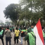 Illustration of motorcycle taxi demonstration. (Beritasatu/Teguh Adi Prasetyo)