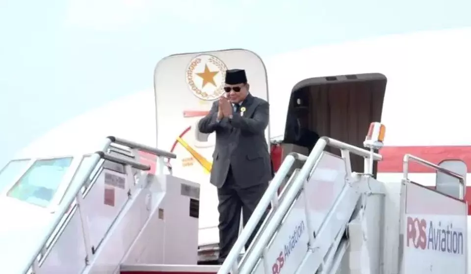 President Prabowo Subianto departs for Halim Perdanakusuma Air Base, Jakarta, from TUDM Subang Air Base in Selangor, Malaysia, Tuesday, May 27, 2025 after completing his entire agenda of attending the 46th ASEAN Summit and other high-level meetings in Kuala Lumpur. (Antara)